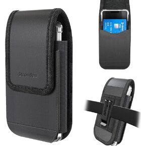 Stronden Holster for iPhone 11 Pro, XS, X Holster, Vertical Leather Holster with Belt Clip [Magnetic Closure] Pouch w/Built in ID Card Holder (Fits Otterbox Symmetry/Slim Case on)
