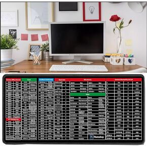 Keyboard Pad,Keyboard Shortcut Mouse Pad,Quick Key Super Large Anti-Slip Keyboard Pad-with Office Software Shortcuts Pattern,Upgraded Extended Large Smooth Cloth Mouse Pad Desk Mat 31.5 * 11.8in