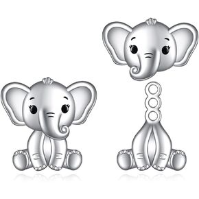 Elephant Earrings for Women Sterling Silver Elephant Stud Earrings Cute Animal Post Earrings Elephant Jewelry Gifts for Women Teens Girls
