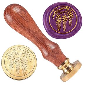DELORIGIN 1" Peony Wax Seal Stamp Retro Sealing Stamps Removable Brass Head Seal Stamp with Wooden Handle Sealing Wax for Envelope Greeting Card Letter Wedding Invitations Gift Wrapping Decor…