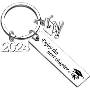 Graduation Gifts for Her Class of 2024 for University College Gift for Him Middle Senior High School Inspirational Gift for Women Girls Daughter Sister Enjoy Next Chapter Keychain