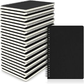 EUSOAR Spiral Lined Notebook, A5 3packs 5.5"X8.3" 120 Pages Hardcover Lined Travel Writing Journal, Notepad Sketchbook, Students College Office Business Subject Diary Ruled Spiral Book Journal-Black