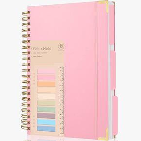 دفتر ملاحظات حلزوني بغلاف صلب من Ddaowanx، مجلة دفتر ملاحظات مسطرة بالكلية، 8.5 بوصة × 11 بوصة، 320 صفحة مجلة كتابة جلدية للنساء، 3 موضوعات A4 دفتر ملاحظات بغلاف مقوى لمدرسة العمل (A4) in Kuwait