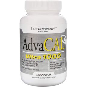 Lane Innovative - AdvaCAL Ultra 1000, Bone Building Calcium, Including Vitamin D3 and Magnesium, Easy Absorption (40 Servings)