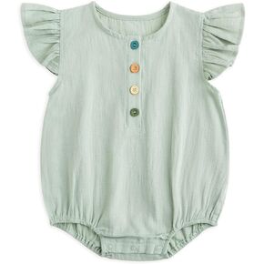 Simplee kids Baby Outfit Jumpsuit Unisex Linen Handmade Romper Jumpsuit Solid Color Long Sleeve Jumpsuit