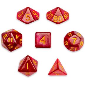 Wiz Dice Series II - Polyhedral Dice Set for Tabletop RPG Adventure Games with a Dice Bag - DND Dice Set, Suitable for Dungeons and Dragons, Magic The Gathering and Dice Games Alike - Stardust - 7 ct