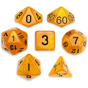 Wiz Dice Series II - Polyhedral Dice Set for Tabletop RPG Adventure Games with a Dice Bag - DND Dice Set, Suitable for Dungeons and Dragons, Magic The Gathering and Dice Games Alike - Stardust - 7 ct