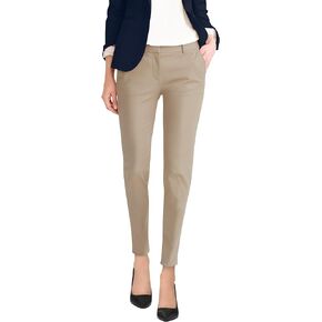 Hybrid & Company Womens Super Comfy Flat Front Stretch Trousers Chino Pants