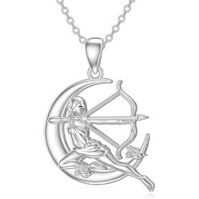 LEECCI Artemis Necklace 925 Sterling Silver Greek Goddess Necklace Ancient Roman Mythology Jewelry Gifts for Women Girls Her