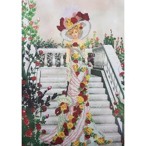 طقم تطريز بالخرز من AllAboutEmbroideryUA، سيدة باللون الأبيض، إبرة، أميرة، صناعة يدوية، نسيج، غرز متقاطعة مطرزة، طقم. نمط الديكور in Kuwait