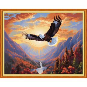 Foxhool Beginners Cross Stitch Kits Stamped Full Range of Embroidery Kits for Adults DIY Cross Stitches kit Embroidery Patterns for Needlepoint kit-Magic Tree 18x18 inch