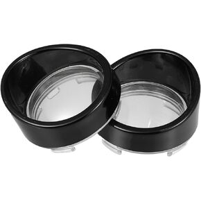 Motoforti 2pcs 2 Inch Clear Turn Signal Lens Cover with Black Visors Bezels for Harley Dyna Sportster Road King Street Electra Glide Softail Transparent