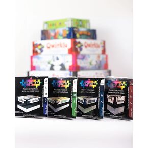 4 عبوات: إصلاح وحماية صندوق الألعاب والألغاز الخاص بك. 4 مجموعات تناسب 4 صناديق. قم بالمشبك على الزوايا، وعزز الصندوق. حماية الصناديق الجديدة. مجموعة صغيرة ومتوسطة وكبيرة جدًا لمجموعة من ارتفاعات الصندوق. (واضح) in Kuwait