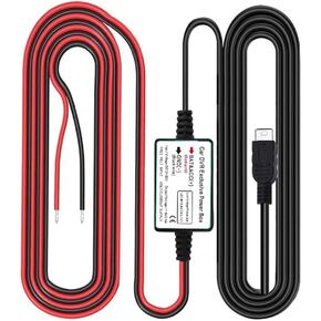 Dash Cam Hardwire Kit, Type C USB Port, DC 12V - 24V to 5V/2.5A Max Car Charger Cable kit with Fuse, Low Voltage Protection for Dash Cam Cameras