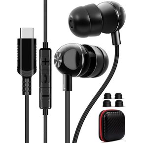 USB C Headphone for Samsung A53 S54 S22 S23 S21 S20 FE Wired Earbuds Magnetic in-Ear Type C Earphone with Microphone Stereo Noise Canceling for Galaxy Z Flip 5 Fold 4 Pixel 7 6 6a 7a OnePlus