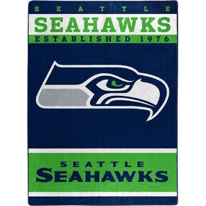 Northwest NFL Seattle Seahawks Unisex-Adult Raschel Throw Blanket, 60" x 80", 12th Man