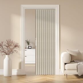 100% Blackout Magnetic Door Curtain Pleated Door Curtain Folding Door Accordion Door Closet Door Curtain Invisible Applicable Bedroom Room Living Room Doorway (Black 42" W x 78" L) 1 Panel