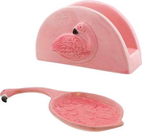 Flamingo Napkin Holder with Flamingo Spoon Rest in Saudi Arabia