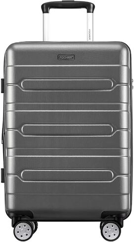 FOCHIER F Hardside Carry On Luggage 22x14x9 معتمدة من شركة الطيران مع قفل TSA، حقيبة سفر صغيرة قابلة للتوسيع مع عجلات دوارة للرجال والنساء، رمادي in Kuwait