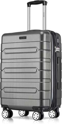 FOCHIER F Hardside Carry On Luggage 22x14x9 معتمدة من شركة الطيران مع قفل TSA، حقيبة سفر صغيرة قابلة للتوسيع مع عجلات دوارة للرجال والنساء، رمادي in Kuwait