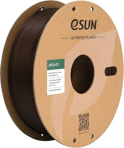 eSUN Carbon Fiber PLA Filament 1.75mm, Matte Texture 3D Printer Filament Carbon Fiber Reinforced PLA for Fast Printing, 1KG Spool (2.2 LBS) 3D Printing Filament for 3D Printers, Black in Saudi Arabia