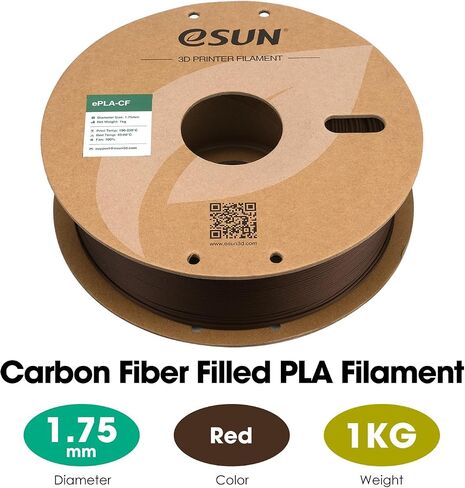 eSUN Carbon Fiber PLA Filament 1.75mm, Matte Texture 3D Printer Filament Carbon Fiber Reinforced PLA for Fast Printing, 1KG Spool (2.2 LBS) 3D Printing Filament for 3D Printers, Black in Saudi Arabia