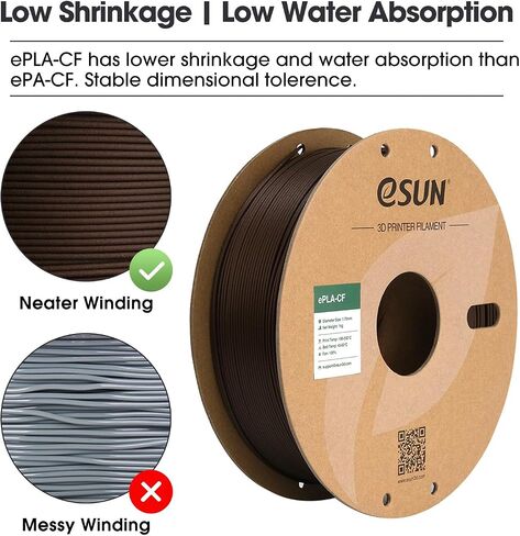 eSUN Carbon Fiber PLA Filament 1.75mm, Matte Texture 3D Printer Filament Carbon Fiber Reinforced PLA for Fast Printing, 1KG Spool (2.2 LBS) 3D Printing Filament for 3D Printers, Black in Saudi Arabia