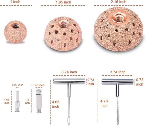 Tire Patch Repair Tools Tire Tungsten Carbide Buffing Wheels 25mm 42mm Tire Patch Roller Scraping Cutter for Car Tire Grinding Polishing Accessories Kit in Saudi Arabia