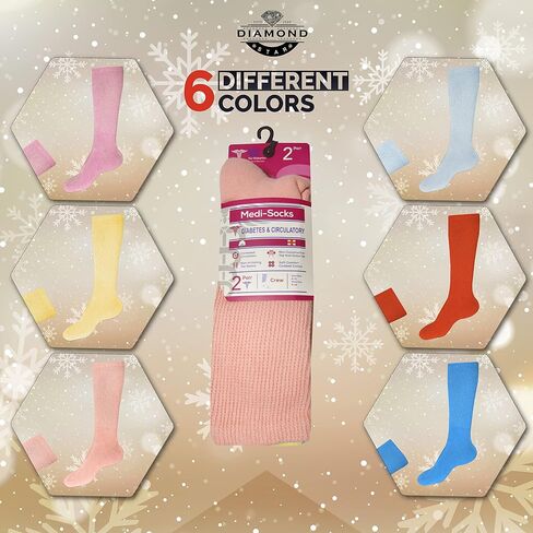Diamond Star Diabetic Socks, Non-Binding Circulatory Cushion Cotton Crew & Anke Diabetic Socks for Women in Saudi Arabia