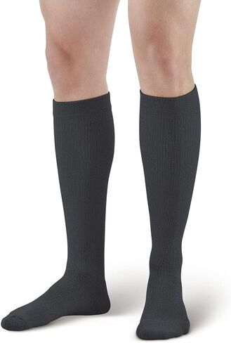 Ames Walker AW Style 121 Coolmax 8-15mmHg Mild Knee High Socks Black Large in Saudi Arabia