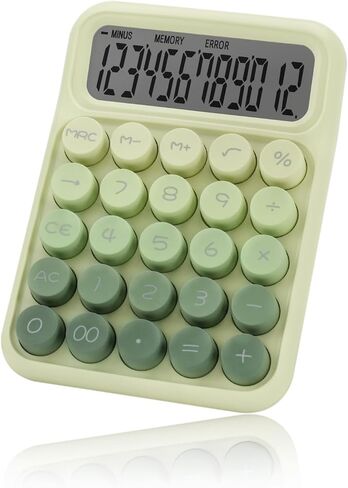 Desktop Mechanical Calculator, Cute Big Buttons Calculators with 12 Digits Large LCD Display, Desk Accessories, for Office Home School(Purple) in Saudi Arabia