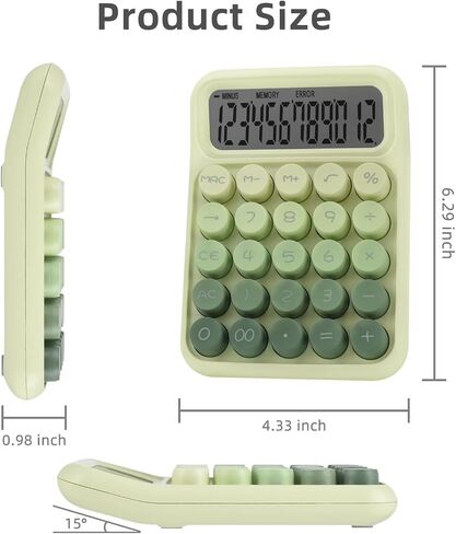 Desktop Mechanical Calculator, Cute Big Buttons Calculators with 12 Digits Large LCD Display, Desk Accessories, for Office Home School(Purple) in Saudi Arabia