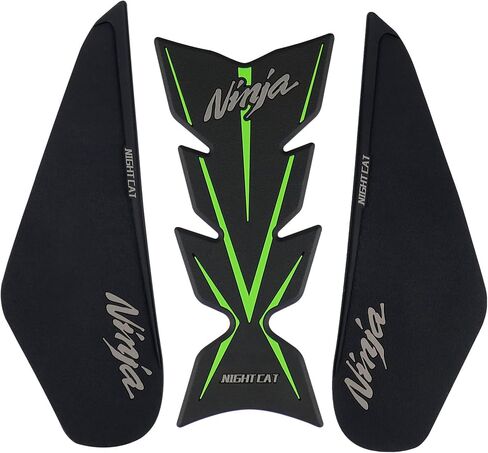 متوافق مع Kawa & Saki Ninja 400 دراجة نارية خزان الوقود وسادة عدة الجانب الوقود الركبة الحرس ملصق خزان الوقود حامي (أسود) in Kuwait