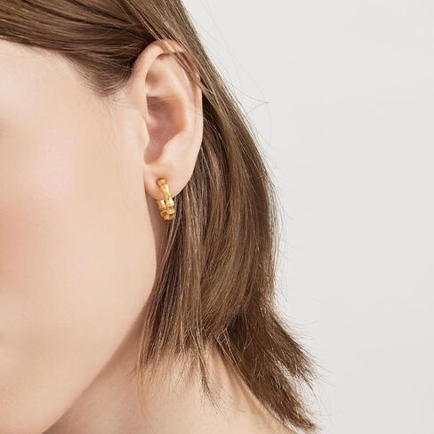 CHOW SANG SANG حلق ثقافي 999 24K من الذهب الصلب من الخيزران للنساء 92241E (يُباع منفردًا وليس زوجًا) in Kuwait