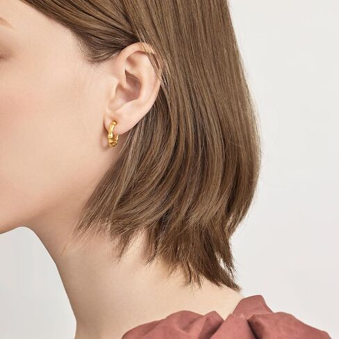 CHOW SANG SANG حلق ثقافي 999 24K من الذهب الصلب من الخيزران للنساء 92241E (يُباع منفردًا وليس زوجًا) in Kuwait