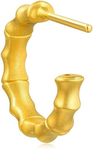 CHOW SANG SANG حلق ثقافي 999 24K من الذهب الصلب من الخيزران للنساء 92241E (يُباع منفردًا وليس زوجًا) in Kuwait