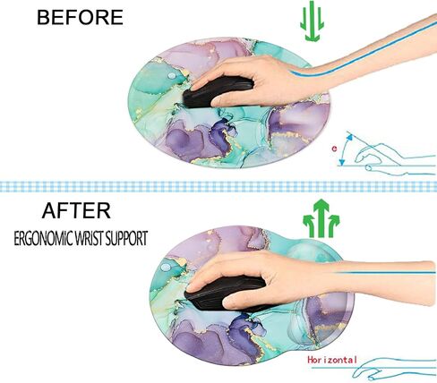 Ergonomic Memory Foam Wrist Support Mouse Pad Comfortable Padded Wrist Mousepads 9in X10in Pain Relief Desktop Mouse Mat (Beautiful Mandala Foam) in Saudi Arabia