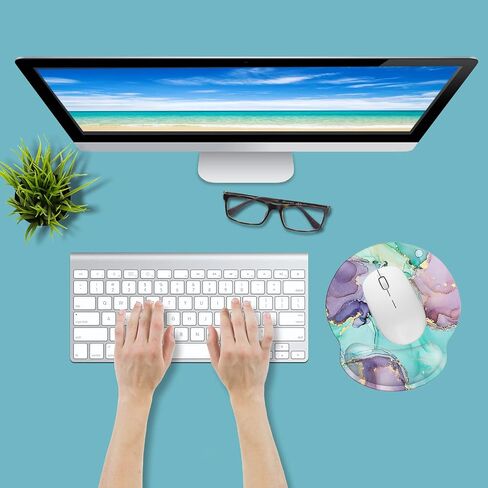 Ergonomic Memory Foam Wrist Support Mouse Pad Comfortable Padded Wrist Mousepads 9in X10in Pain Relief Desktop Mouse Mat (Beautiful Mandala Foam) in Saudi Arabia
