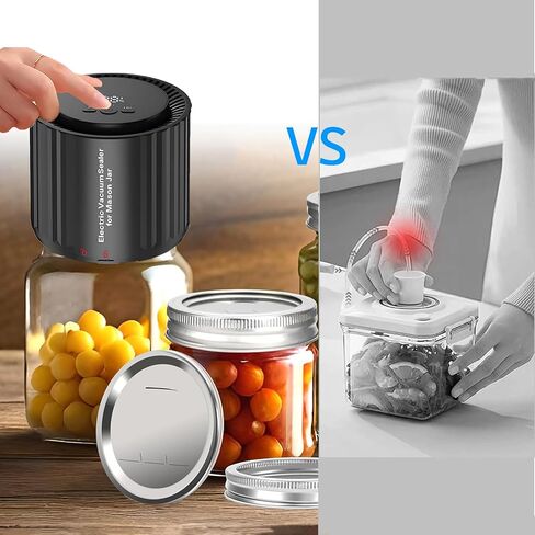Mason Jar Vacuum Sealer,Electric Mason Jar Vacuum Sealer Kit for Wide&Regular Mouth Mason Jars Vacuum Bags Wine Bottle-Jar Vacuum Sealer for Mason Jars-Canning Vacuum Sealer Mason Jar for Food Storage in Saudi Arabia