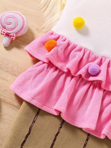 OYOANGLE Girl's Casual Ruffle Sleeveless Dots Round Neck Short Dress Cute Knee Long Pencil Dress in Saudi Arabia