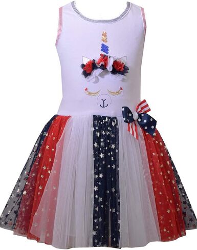 Bonnie Jean Girl's 4th of July Dress - Unicorn Americana Dress in Saudi Arabia