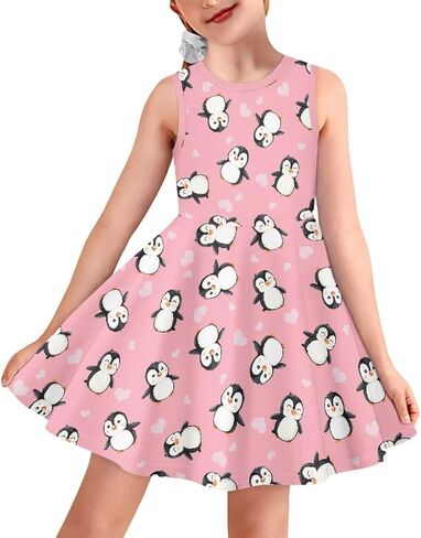 Girls Dresses Swing Skater Dresses Toddler Sleeveless Cotton Dress Birthday Dress for Girls in Saudi Arabia
