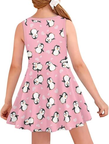 Girls Dresses Swing Skater Dresses Toddler Sleeveless Cotton Dress Birthday Dress for Girls in Saudi Arabia