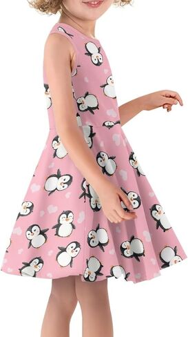 Girls Dresses Swing Skater Dresses Toddler Sleeveless Cotton Dress Birthday Dress for Girls in Saudi Arabia