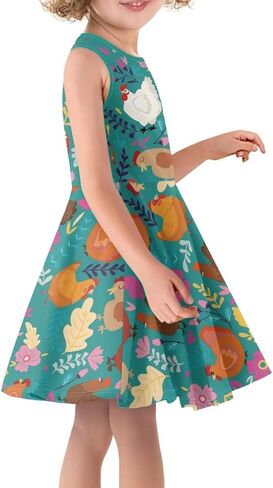 Girls Dresses Swing Skater Dresses Toddler Sleeveless Cotton Dress Birthday Dress for Girls in Saudi Arabia
