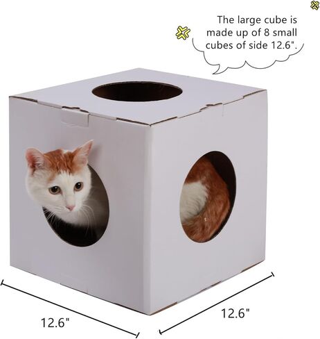 كبير 3D متاهة القط مكعب وحدات من الورق المقوى صندوق إخفاء البيت، سرير نفق القط، إخفاء والبحث عن قلعة مسرح للقطط المتعددة in Kuwait