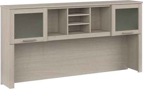 Bush Furniture Somerset 72W Desk Hutch in Hansen Cherry, Attachment with Shelves and Cabinets for Home Office in Saudi Arabia