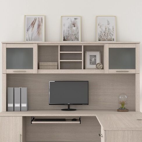 Bush Furniture Somerset 72W Desk Hutch in Hansen Cherry, Attachment with Shelves and Cabinets for Home Office in Saudi Arabia