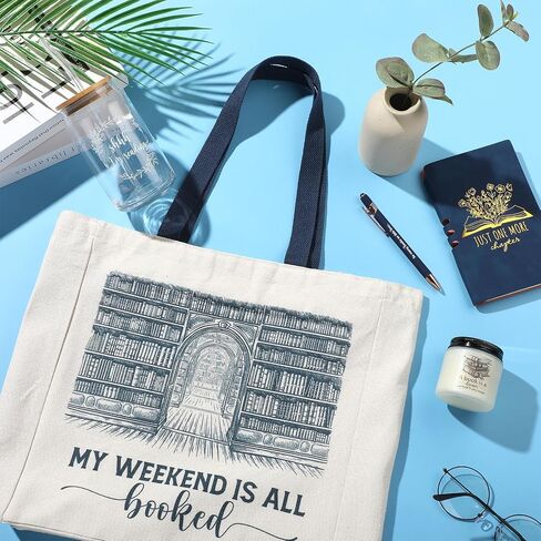 Set of 5 Book Lovers Gifts Teacher Appreciation Include 16oz Drinking Glass with Lid Straw Scented Candle Canvas Tote Bag A6 Journal with Ballpoint Pen for Christmas Student Reader(Green) in Saudi Arabia