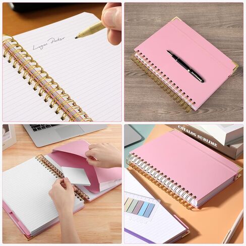 دفتر ملاحظات حلزوني بغلاف صلب من Ddaowanx، مجلة دفتر ملاحظات مسطرة بالكلية، 8.5 بوصة × 11 بوصة، 320 صفحة مجلة كتابة جلدية للنساء، 3 موضوعات A4 دفتر ملاحظات بغلاف مقوى لمدرسة العمل (A4) in Kuwait